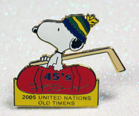 Snoopy United Nations Old Timers Hockey League Pin - 2005