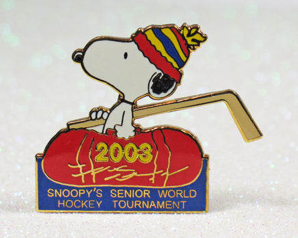 Snoopy's Senior World Hockey Tournament Enamel Pin - 2003 - snoopn4pnuts.com