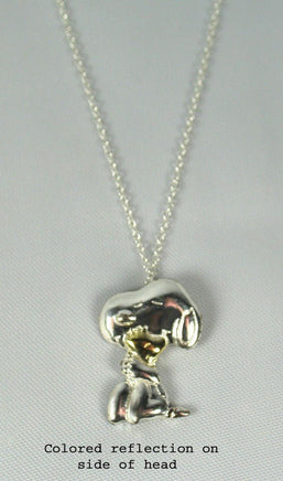 Snoopy Hugs Woodstock Sterling Silver and Gold Plated Necklace - snoopn4pnuts.com