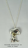 Snoopy Hugs Woodstock Sterling Silver and Gold Plated Necklace