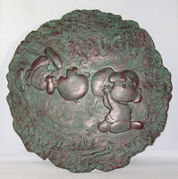 Charlie Brown And Lucy Stepping Stone / Plaque - Bronze Patina
