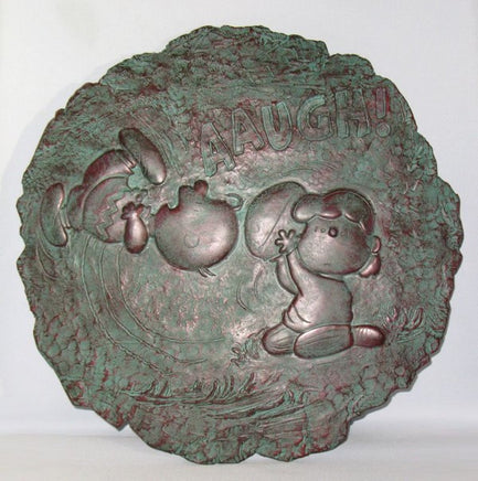 Charlie Brown And Lucy Stepping Stone / Plaque - Bronze Patina