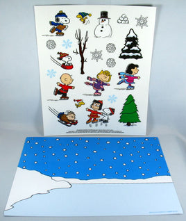 Peanuts Gang Reusable Winter Sticker Scene Set - Great For Scrapbooking Too!