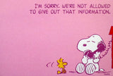 Snoopy Sticky Notes Pad - Not Allowed To Give Out Information