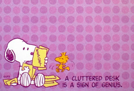 Snoopy Sticky Notes Pad - A Cluttered Desk