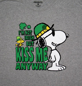 Snoopy Joe Cool St. Patrick's Day T-Shirt - Kiss Me Anyway! (2Xl Size Available)