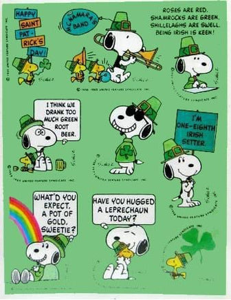 Snoopy St. Patrick's Day Stickers