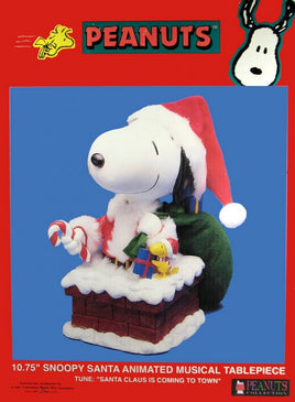 Snoopy Santa Animated And Musical Table Piece - On Sale!