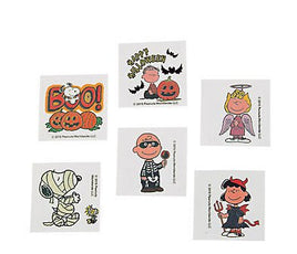 Peanuts Halloween Temporary Tattoos (Safe and Non - Toxic) - snoopn4pnuts.com