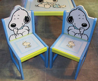 Baby Snoopy Wood Table and Chairs Set - Little Buddies (Used But NEAR MINT) - snoopn4pnuts.com
