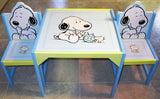 Baby Snoopy Wood Table and Chairs Set - Little Buddies (Used But NEAR MINT)