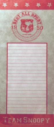 Snoopy Best All Sport Magnetic Note Pad - Team Snoopy  On Sale!