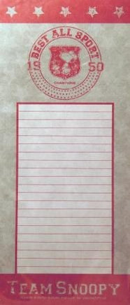 Snoopy Best All Sport Magnetic Note Pad - Team Snoopy  On Sale!