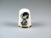 Peanuts Gang Bone China Thimble With Gold Gilding - Snoopy Pirate