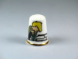 Peanuts Gang Bone China Thimble With Gold Gilding - Schroeder
