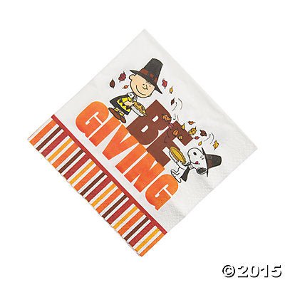 Peanuts Thanksgiving Dinner Napkins - Be Giving - snoopn4pnuts.com