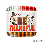 Peanuts Thanksgiving Dinner Plates - Be Thankful (Over 9