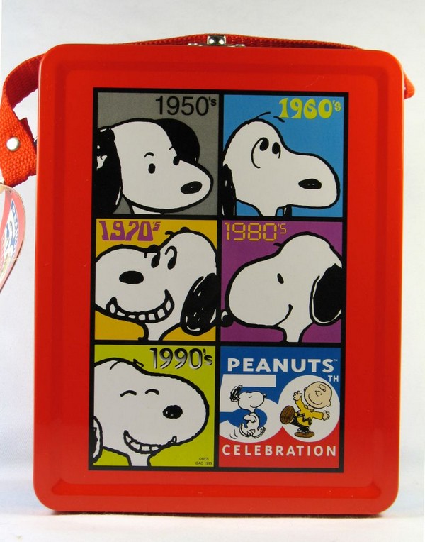 Snoopy and Charlie Brown 50th Anniversary tin lunch box
