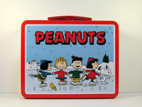 Snoopy and Girls Ice Skating tin lunch box