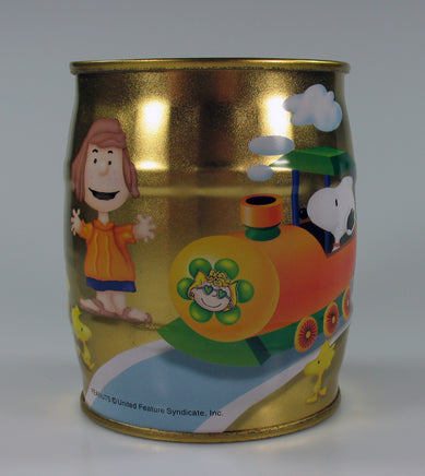 Snoopy Barrel - Shaped Tin Bank (NO Stopper) - snoopn4pnuts.com