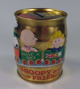 Snoopy Barrel - Shaped Tin Bank (NO Stopper) - snoopn4pnuts.com