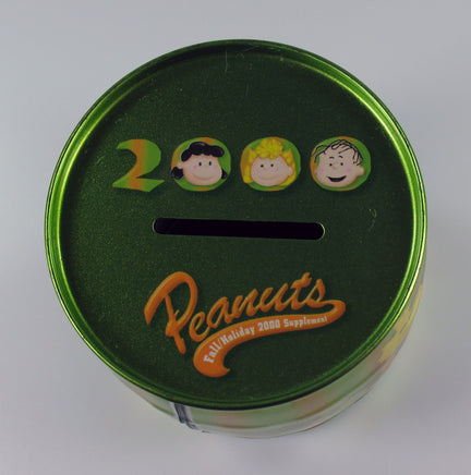 Snoopy Barrel - Shaped Tin Bank (NO Stopper) - snoopn4pnuts.com