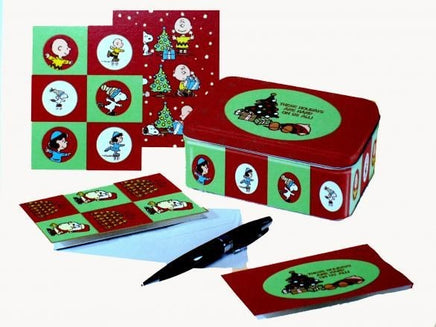 Peanuts Holiday Note Card Gift Set In Collectible Tin - Price Reduced!