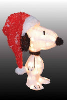 3-D Soft Lighted Tinsel Yard Art - Snoopy Santa (26