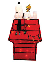 3-D Soft Lighted Tinsel Yard Art - Snoopy's Christmas Doghouse