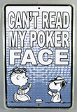 Linus Embossed Tin Wall Sign - Poker Face
