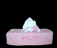 Snoopy and Woodstock Plush Tissue Box Cover - Pink