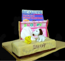 Snoopy And Woodstock Plush Tissue Box Cover - Tan