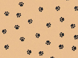 Paw Prints Tissue Paper - Kraft Colored