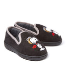 Snoopy Flying Ace Micro-Suede Toddler Slippers (Black)