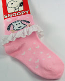 Kids Snoopy Low Cut Socks With Eyelet Trim (Size 7-9)