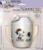 Snoopy Two-Handle Training Cup With Weighted Bottom and Spout Lid