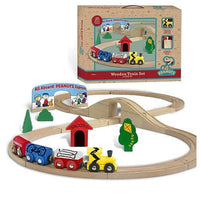 Peanuts 28-Piece Wood Train Set (Brio Compatible)