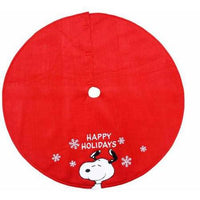 Peanuts Padded Velour Christmas Tree Skirt - Happy Holidays - snoopn4pnuts.com