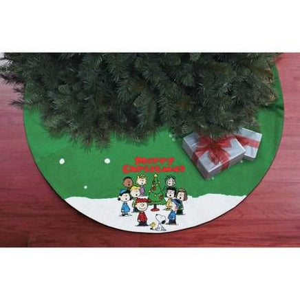 Peanuts Gang Padded Christmas Tree Skirt - Merry Christmas - snoopn4pnuts.com