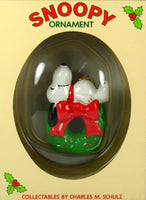 Snoopy On Wreath Christmas Ornament