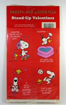 Snoopy And Woodstock Vintage Stand-Up Valentine's Day Cards (Open Partial Package)