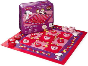 A Charlie Brown Valentine Checkers and Tic Tac Toe Set in Tin