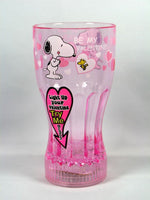 Snoopy Blinking Lights Valentine's Day Drinking Glass - Pink