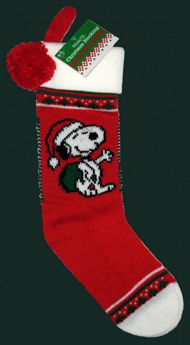 Snoopy Vintage Knit Christmas Stocking