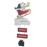 Snoopy In Sleigh Sparkling Glitter Wall Decor