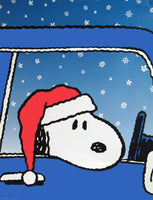 Peanuts Vinyl Poster / Hallmark Store Display - Snoopy In Car
