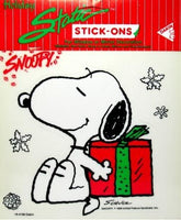 Snoopy Vintage Static Stick-On Window Cling - Snoopy's Gift