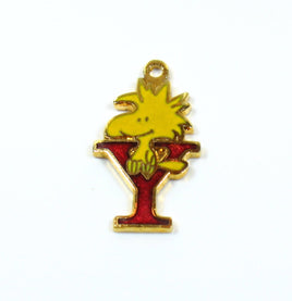 Woodstock Alphabet Cloisonne Charm - Red "Y" - snoopn4pnuts.com