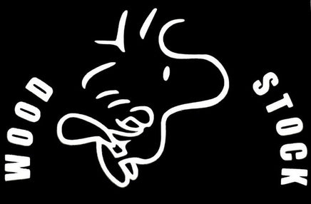 Woodstock Name Flying Die-Cut Vinyl Decal - White