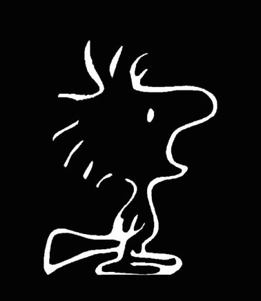 Woodstock "Talking" Die - Cut Vinyl Decal - White - snoopn4pnuts.com